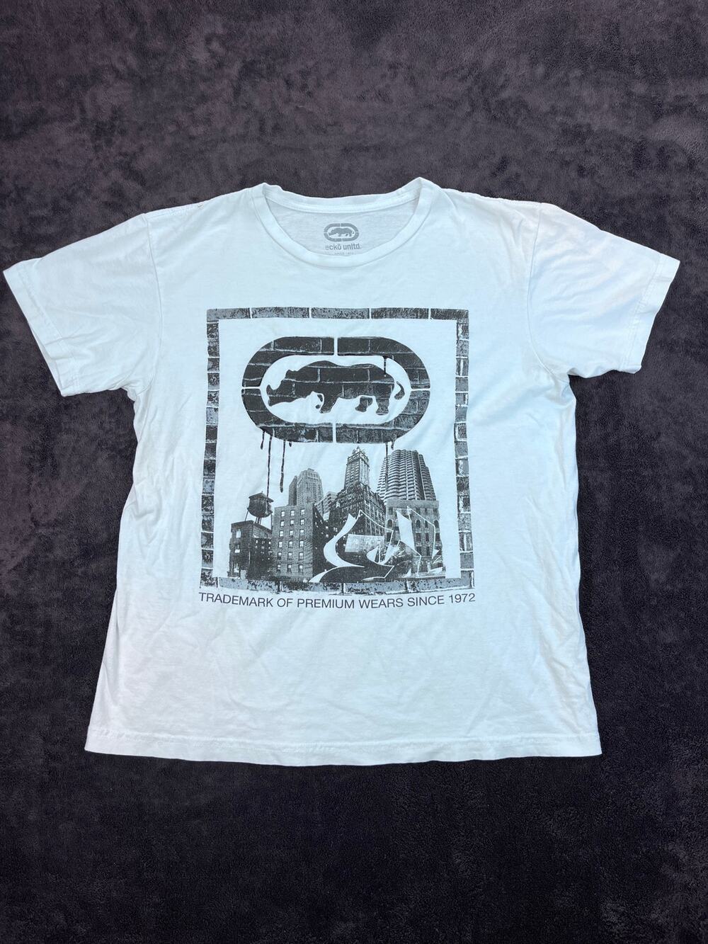 Ecko Unltd Rhino Cityscape Graphic Tee L White